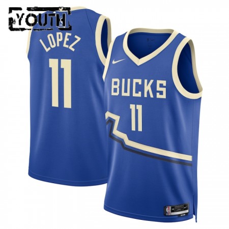 Dres Milwaukee Bucks Brook Lopez Nike 2024-25 City Edition Plava Swingman - Dječji